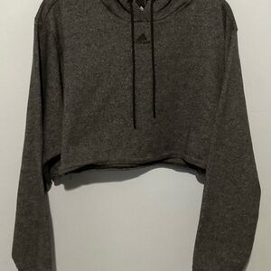 Adidas Dark Gray Cropped Sweatshirt